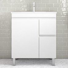 Bianca 750mm Gloss White Freestanding Vanity with Ceramic Countertop